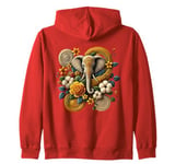 Elephant With Head Dress Zip Hoodie