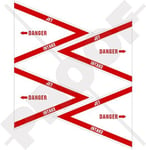 Danger d'admission Jet avion US Navy USAF 5,1 cm (50 mm) Stickers Stickers muraux en vinyle, X4