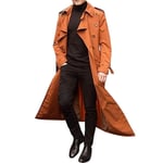 Mens Long Coat Windbreaker Outwear Ankle-length Cardigan Jacket Trench Coats