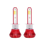 Tlily - 2X cob H1 Conduite Phare de Voiture 8000K Bleu Glacé 3000K Jaune led Ampoules Feux Brouillard drl Dual Couleur Lampes