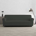 Italian Bed Linen Elastic Sofa Cover “Piu Bello”, 97% Polyester + 3% Elastometer, Dark Gray, 3 Places