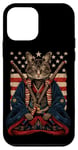 iPhone 12 mini Cat Samurai American Flag Samurai Cat Art Patriotic Cat Case