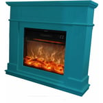 Cheminée Électrique Murale Turquoise Cm 94,9x110x24,9 Fuego Fuego Alberto Turquesa