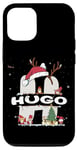 Coque pour iPhone 12/12 Pro Chemise de Noël Hugo avec nom Hugo pour Noël amusant