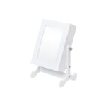 Qiyao - Giantex Petit Miroir Armoire à Bijoux Organisateur Armoire Boîte de Rangement Comptoir avec Support (Blanc)