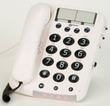 Big Button Corded Telephone, Hearing Aid Compatible, White
