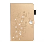 Trolsk Flower Rhinestone Wallet (iPad 10,2) - Guld