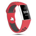 Fitbit Charge 3      Silicone Strap   Red/Black