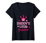 Womens Daddy's little Princess Girl Daughter V-Neck T-Shirt