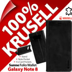 Krusell Sunne GENUINE LEATHER Wallet Stand Flip Case Cover Samsung Galaxy Note 8