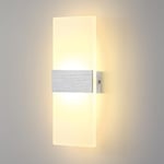 Lightsjoy 6W Applique Murale Intérieure LED Lampes Murales Luminaires Mural Intérieure Illumination Murale Pour Chambre à Coucher, Couloir, Salle de Séjour, Escaliers (Blanc Chaud) Épais De 1,5 CM