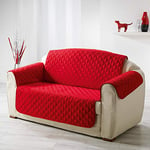 douceur d'interieur PROTEGE CANAPE MATELASSE 223X179 MICROFIBRE UNI CLUB ROUGE, Polyester, 179 x 223 cm