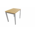 Bureau individuel profondeur 60 cm Producteo Gris aluminium CONNECT : bureau P60 D80x60/cpl chêne clair/cpi gris