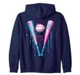 Sprinkles Drip Baseball Bat Art for Baseball Fans Design Zip Hoodie