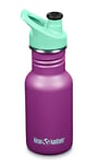 Klean Kanteen Gourde en acier inoxydable pour enfant – New Sport Cap, Classic Narrow, nouvelle version étroite, 355 ml, couleur : raisin scintillant