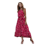 WWSUNNY Women Boho Dress Floral Print Wrap Dress with Ruffle Sleeves Cotton Dress Irregular Split Sexy Party Dress Robe Summer Beach Dresses