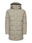 ONLY & SONS Men's Onscarl Life Long Quilted Coat OTW, Desert Taupe, M