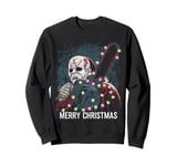 Merry Christmas Horror Fan Slasher 80s-Themed Sweatshirt