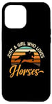 Coque pour iPhone 15 Pro Max Rétro Just A Girl Who Loves Horses Horse Rider Equestrian