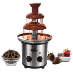 Total Chef 3 Tier Chocolate Fountain Electric Machine Large Fondue Sets with 1.5lbs 680g Capacity Hot Cooking Melting Pot Base Adjustable Temperature Ideal for Kids Birthday Party Buffet Bar Station