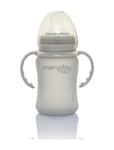 Everyday Baby Glass Sippy Cup Healthy + Quiet Grey Grå