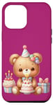 Coque pour iPhone 12 Pro Max Birthday Wishes Ours en peluche marron pour fille ou garçon