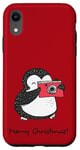 iPhone XR Merry Christmas Cute Baby Penguin Taking Photos w Camera Case