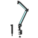 YOUSHARES Mic Boom Arm for Blue Yeti Mic, HyperX QuadCast Mic, Shure MV7 Mic and Most USB Microphones, with Extension Tubes, Mic Arm Designed for Podcast and Streaming (Blue)