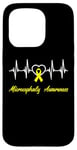 Coque pour iPhone 15 Pro Ruban jaune pour sensibilisation à la microcéphalie Love Heartbeat