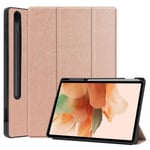 Fodral kompatibelt med Samsung Galaxy Tab S7 FE 12.4 5G/ S8+ Plus 5G 2022/ S7+ Plus 12.4 - Ultra tunt med stativfunktion Slim PU-läder Passar