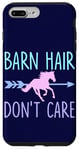 Coque pour iPhone 7 Plus/8 Plus Équitation Barn Hair Don't Care Funny Equestrian Rider