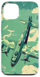 Coque pour iPhone 13 Bombardier B-17G Green Pop Art Tropical B-17 Flying Fortress de la Seconde Guerre mondiale