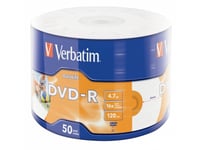 Verbatim 43793, Dvd-R, 120 Mm, Utskrivbara, Spindel, 50 Styck, 4,7 Gb