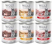 10 % rabatt! Wolf of Wilderness mixpack - 6 x 800 g (konserv) Expedition SENIOR 2x Fjäderfä & nötkött, 2x Fjäderfä & gris, 2x Fjäderfä & kyckling