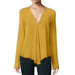 Women'S Shirt Fashion Women Blouses Elegant Top Women'S Blouse Shirts Plus Size Chic Female Tunic Ladies Long Sleeve White Clothing-Yellow_Blouse_Xxxl