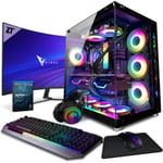 VIBOX VII-230 PC Gamer - 27"" 100Hz Écran Pack - Intel i7 14700F Processeur 5.2GHz - Nvidia RTX 4070 Super OC 16Go - 32Go RAM - 1To NVMe M.2 SSD - 850W PSU - Windows 11 - WiFi