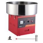 VEVOR Machine à barbe à papa électrique, 1000 W, appareil à bonbons commercial avec bol en acier inox, cuillère à sucre et tiroir, parfaite pour maison, anniversaire d'enfant, fête de famille, rouge