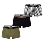 BOSS Mens 3 Pack Power Boxer Shorts Green/Black L