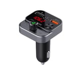 Technaxx Bluetooth 5.3 FM Transmitter for Car with USB-C & USB-A Charging, Deep Bass Boost, Hands-Free Calling, USB Playback (64GB) Support, Voltage Display - Bluetooth Car Adapter FMT1700BT