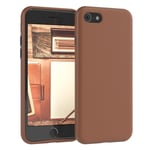 For Apple IPHONE Se 2022/2020/IPHONE 8/7 Faux Leather Back Cover Case Brown