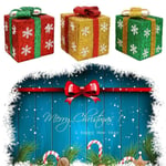 Christmas Eve Gift Box Pvc Large Xmas Wrapping Boxes Red Ribbon D
