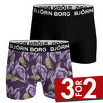 Bjorn Borg Bamboo Cotton Blend Boxer 2P Lilla/Svart Medium Herre