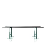 Magis - Brut Trestle Table 290x95 Adj height Green frame/Black steel plate - Spisebord - Konstantin Grcic - Grønn - Metall