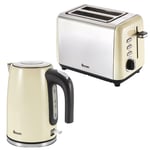 Swan TownHouse Kettle & 2 Slice Toaster Kitchen Set (Cream)