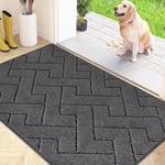 FCSDETAIL Dirt Trapper Indoor Door Mat 80 x 120 cm, Machine Washable Entrance Rug, Super Absorbent Dog Doormat, Non-slip Inside Floor Mat for Entryway, Muddy Shoes & Paws