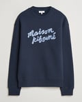 Maison Kitsuné Striped Handwriting Sweatshirt Navy