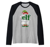 The Elf Made Me Do It Merry Christmas Elves Shenanigan Raglan Baseball Tee