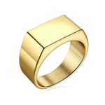 Hip Hop Punk Square Jewelry Stainless Steel Ring Black Gold Silver Waterproof Jewelry Accessories Men Gift Gold No. 7 Gold