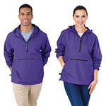 Charles River Apparel Women's Pack-n-go Wind & Water-Resistant Pullover (Reg/Ext Sizes) Windbreaker Jacket, Purple, S