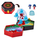 Miraculous Bandai Chibi Miracle Box Playset Amusement Park | 2 Chibi Mini Figures Included In This Box Playset Gift For Girls And Boys | Travel Toys With Water Fountain, Carousel & Ferris Wheel